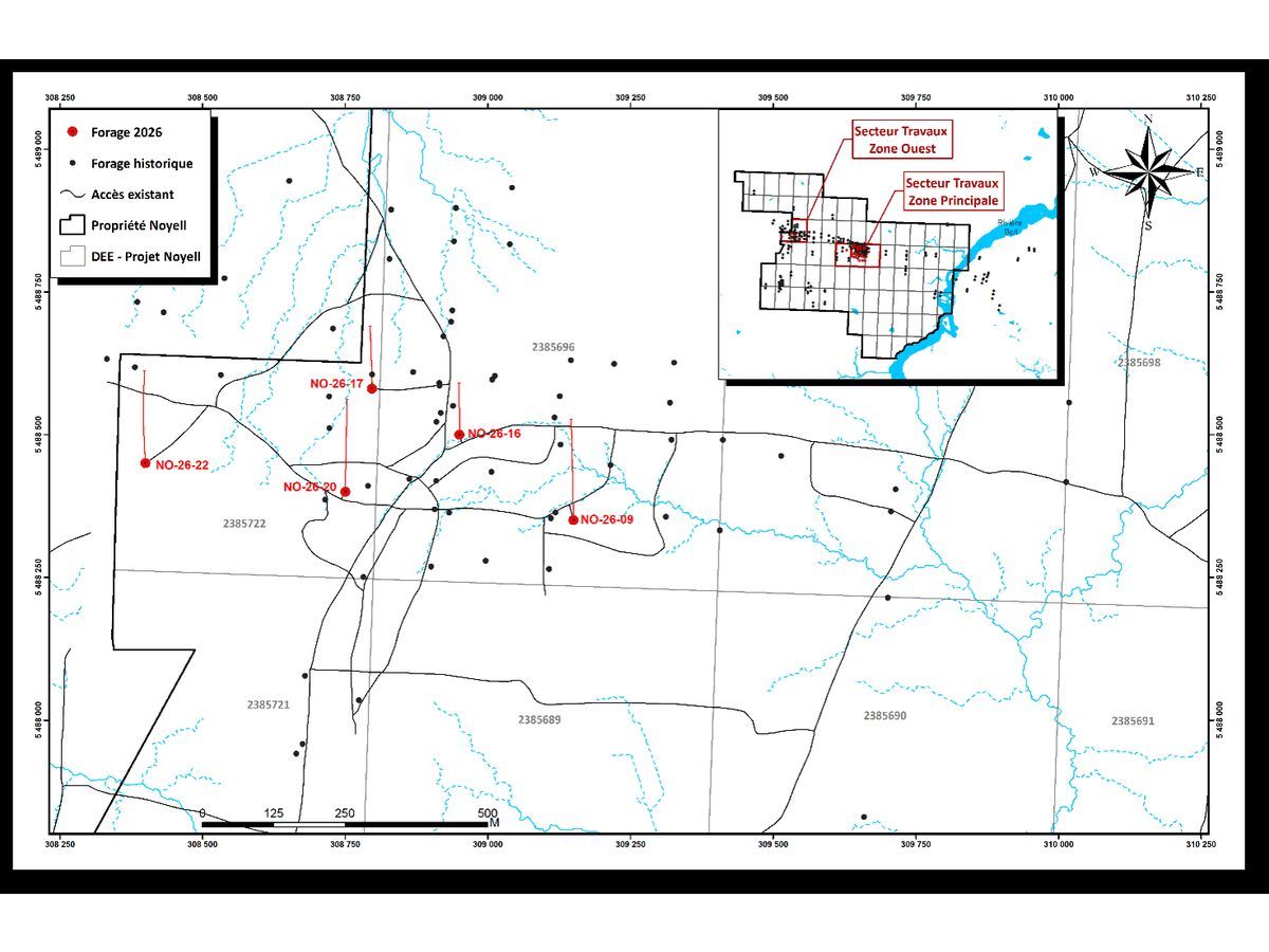 Opus One Gold Corp Releases All Drilling Results on Zone West Noyell Gold Property, Matagami, Québec