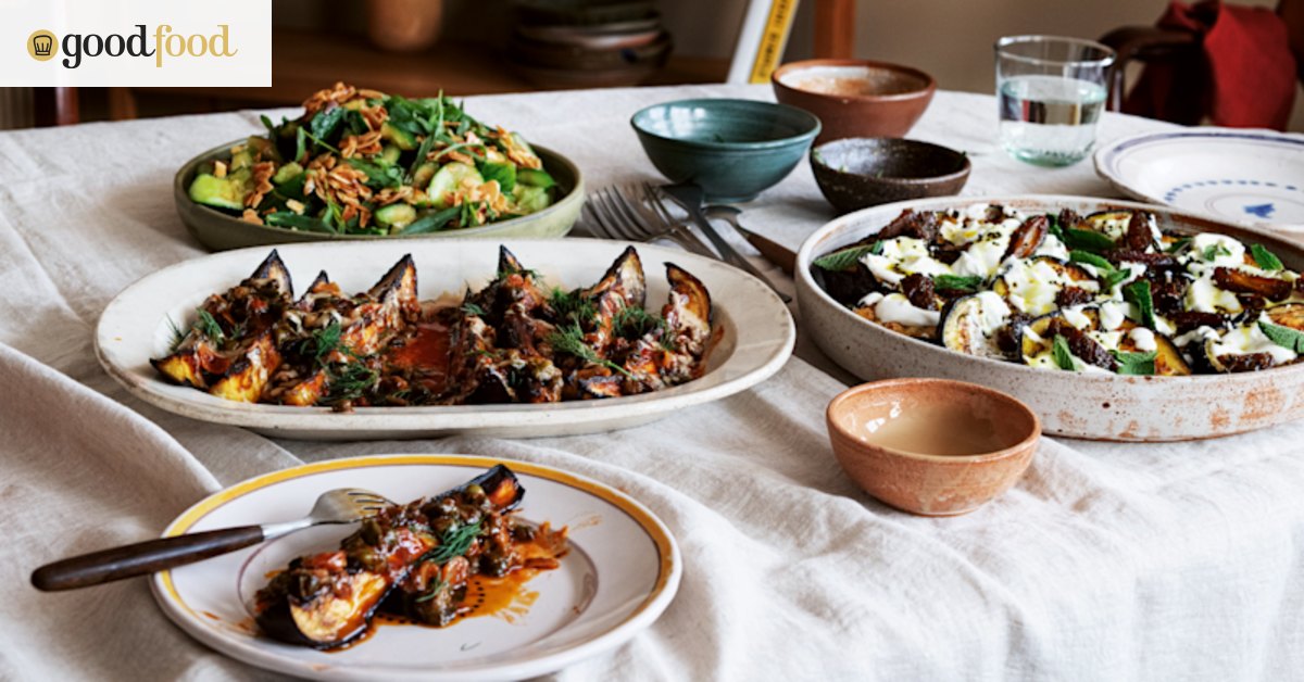 Ottolenghi’s eggplant with capers and dill