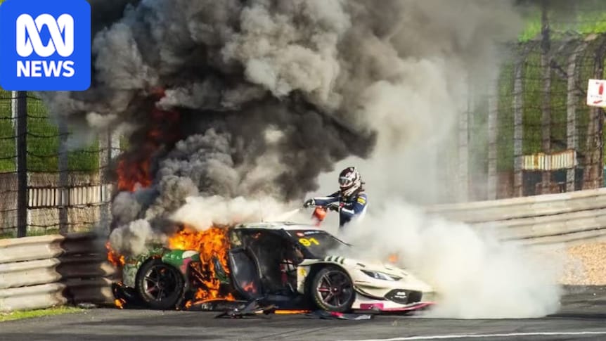 'Owe my life to you': Driver stops to pull rival out of flaming Ferrari