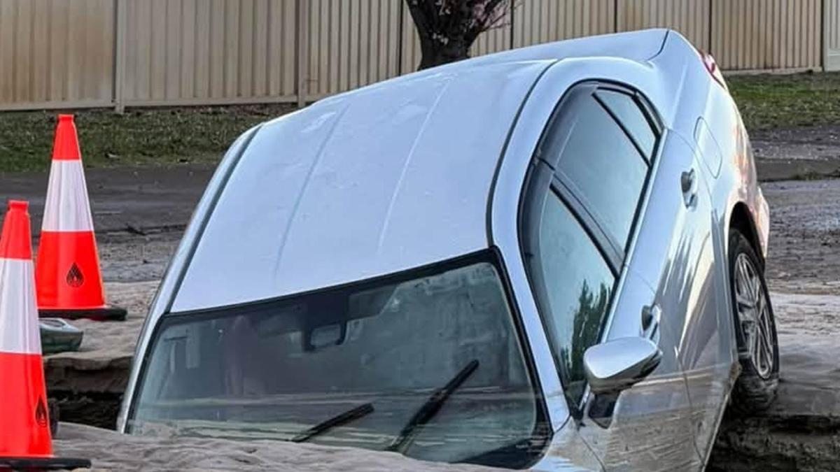 Perth driver’s lucky escape after car drops into sinkhole