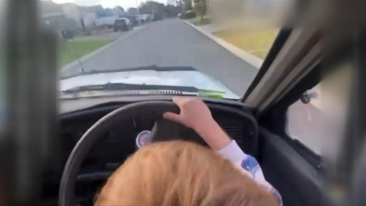 Police investigating as footage emerges of 3yo toddler behind the wheel of a car