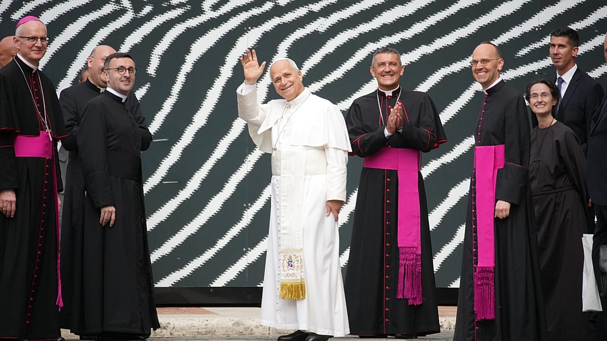 Pope Leo XIV unveils giant wave for new water exhibition at Vatican Library