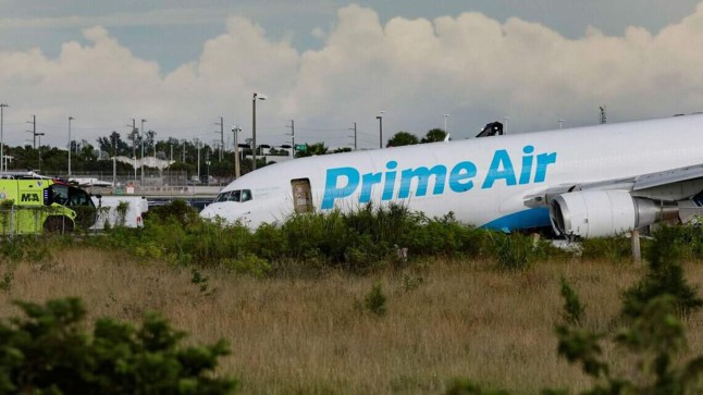 Rescue teams save pilots from burning Amazon cargo plane after fatal crash