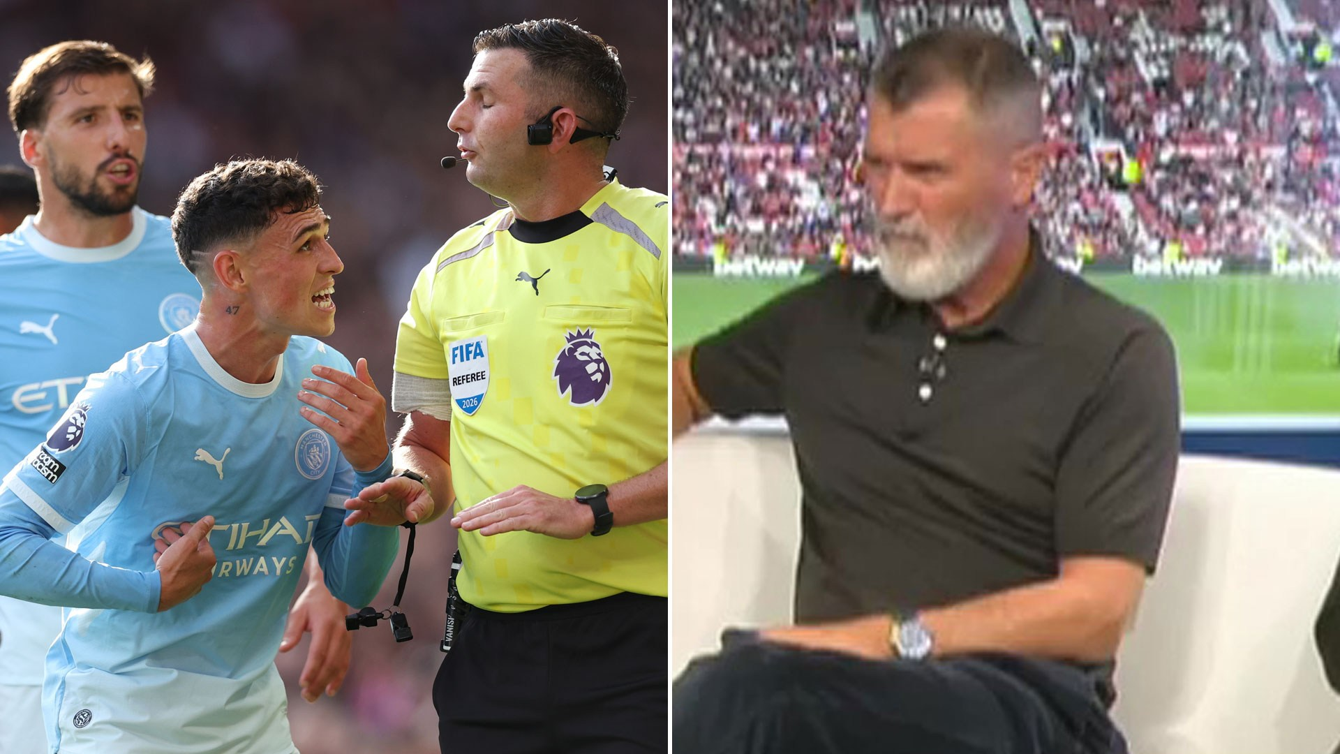 Roy Keane convinced Phil Foden lashing out was NOT a red card as Man Utd legend leaps to England star’s defence