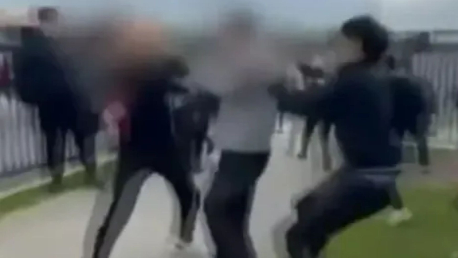 Shocking moment dad is thrown to ground and repeatedly punched by schoolboy after ‘confronting daughter’s bullies’