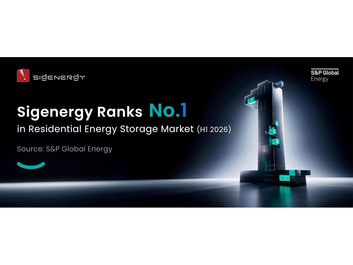 Sigenergy Ranks #1 Globally in S&P Global Energy H1 2026 Residential Energy Storage Market Tracker