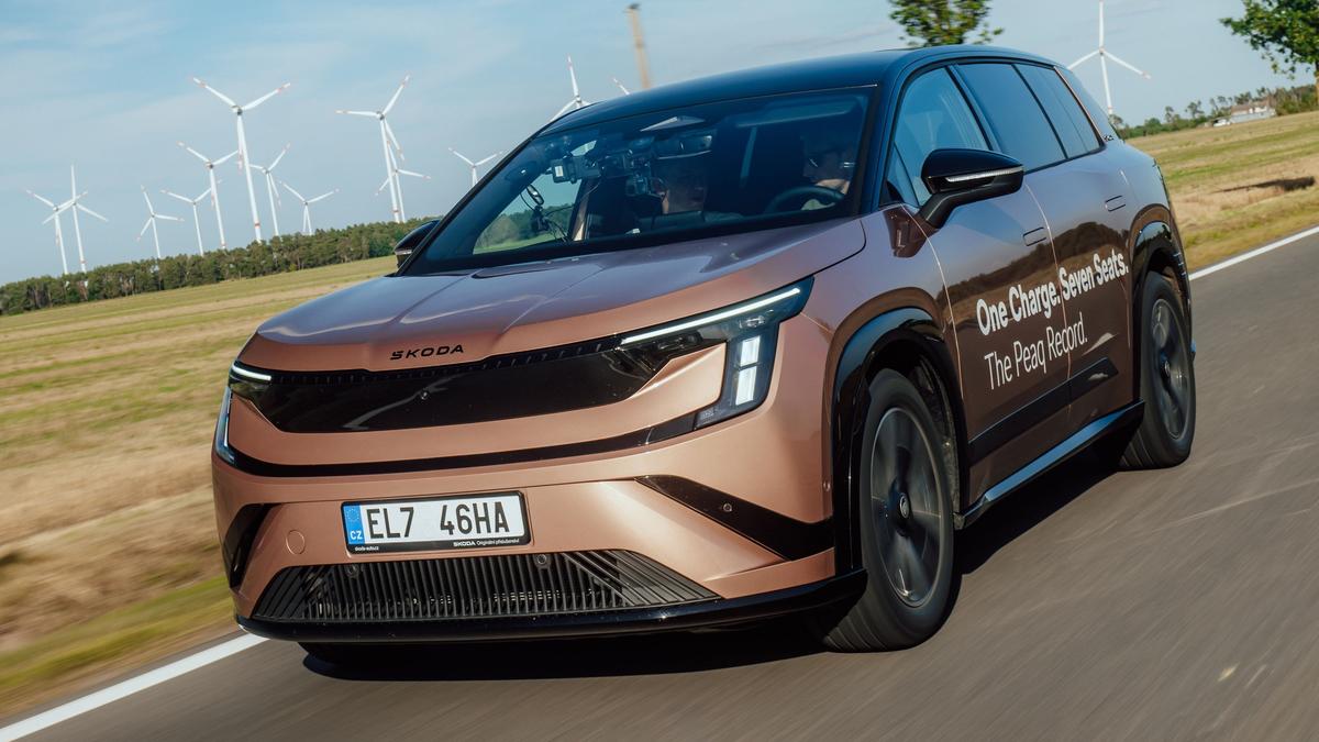 Skoda Peaq EV drives 936km on one charge to set seven-seat range record