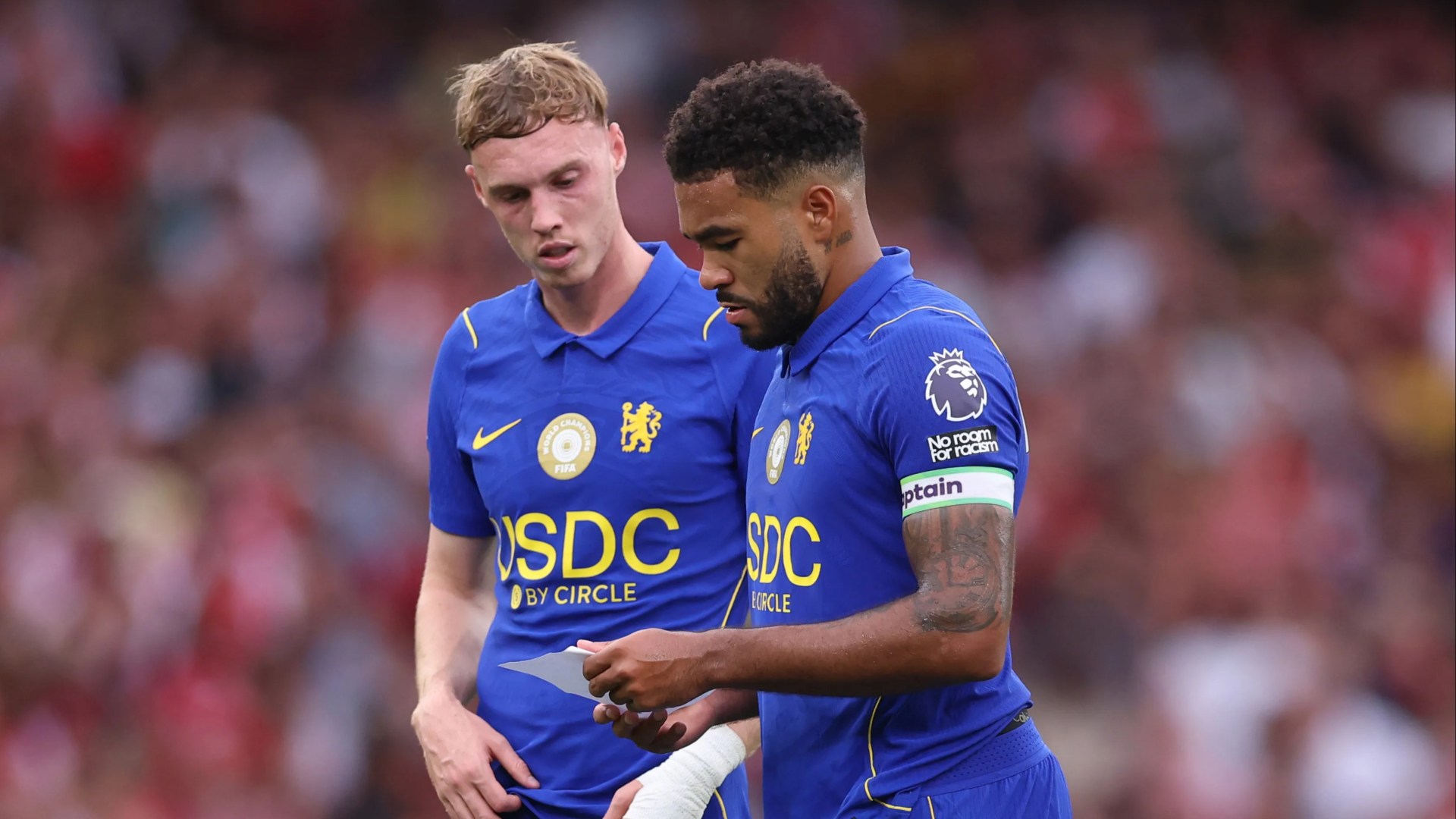 Sky Sports cameras reveal what was on note Xabi Alonso sent to Reece James during Arsenal’s win over Chelsea