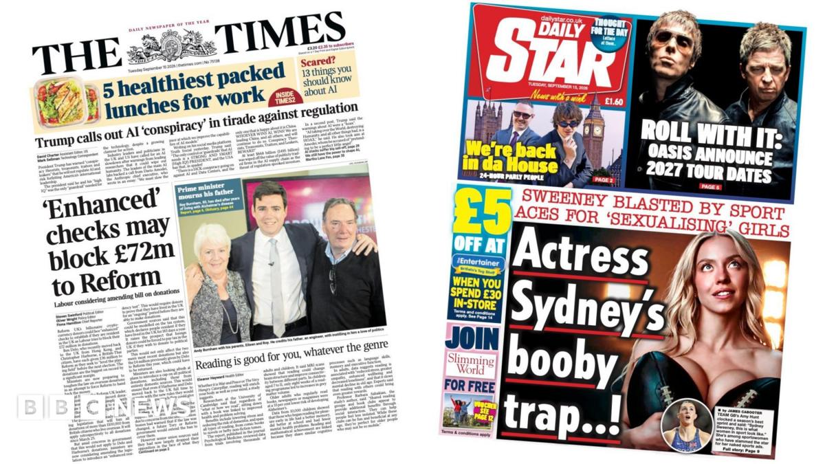 The Papers: Reform donors 'could face enhanced checks' and 'Sydney Sweeney blasted'