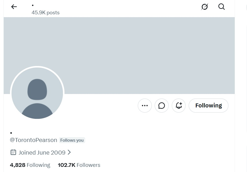 Toronto Pearson Airport X account briefly hacked by cryptocurrency coin promotion