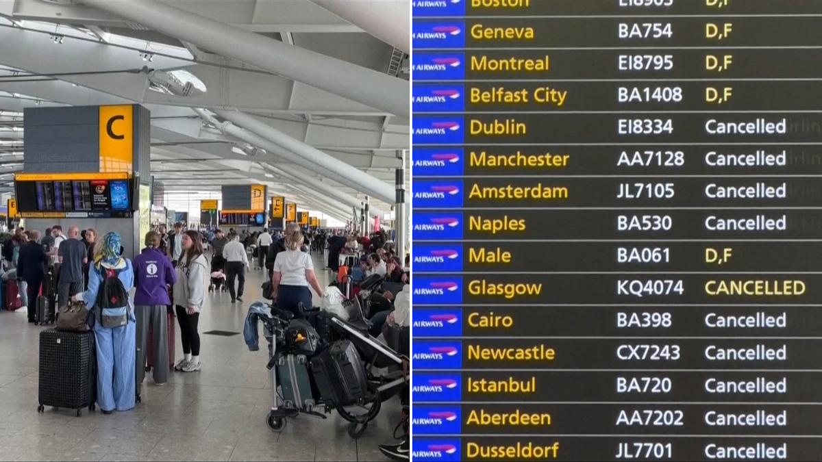 Travel chaos at UK airports as more than 600 flights cancelled due to air traffic control issue