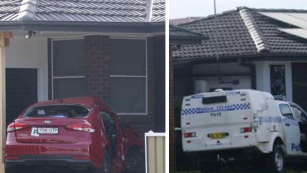 Two fighting for life after police car crashes into side of house after wild pursuit through Bossley Park