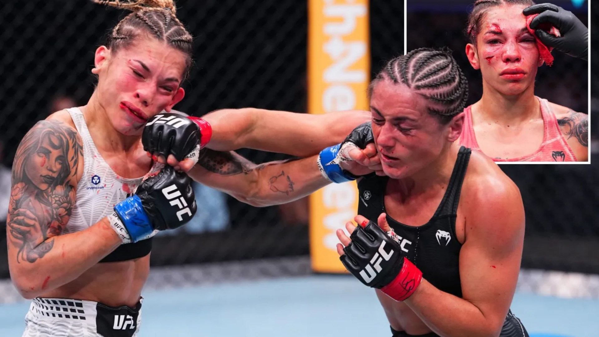 UFC star and octagon left covered in blood as stunned fans says it ‘looked like a crime scene’