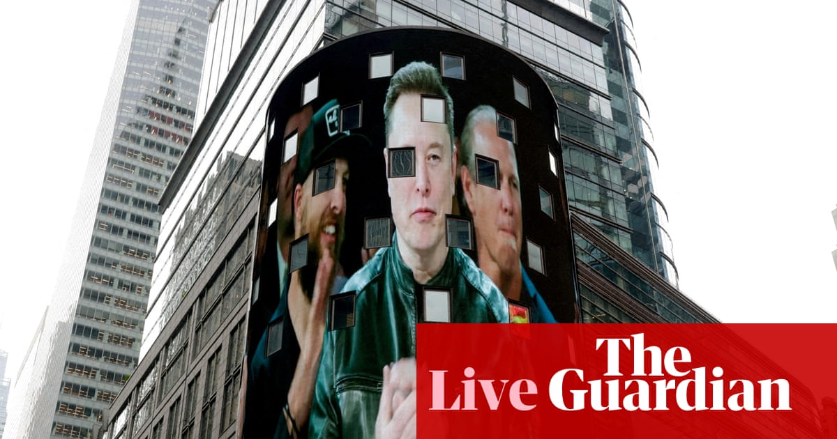 US tech stocks drop after calls for AI slowdown, as Trump blasts ‘sick conspiracy’ – business live