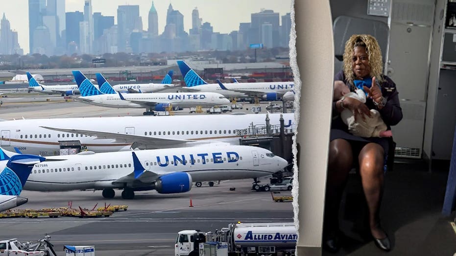 United flight attendant makes quick save, catching baby that was about to fall from 'exhausted' mom's lap