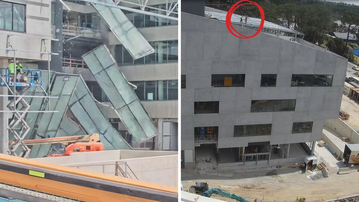 Vision released shows horrific moment glass roof collapses at Curtin University, killing Jonnie Hartshorn