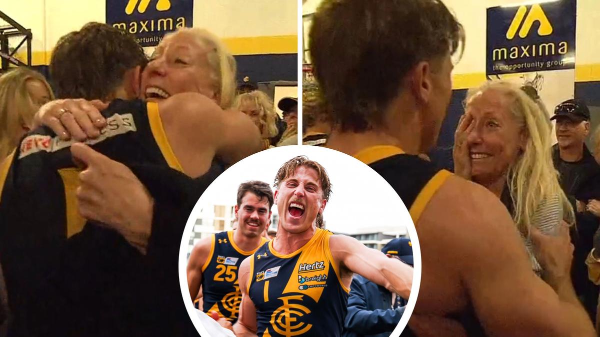 WAFL 2026: Zac Mainwaring and mother Rani share emotional embrace after Claremont’s preliminary final win