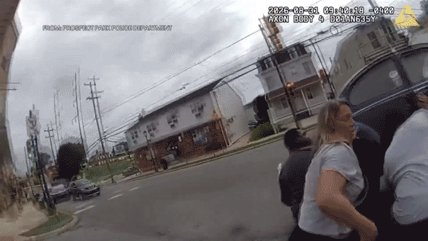 WATCH: Bystanders, police lift Volkswagen off woman pinned underneath after dramatic e-bike crash