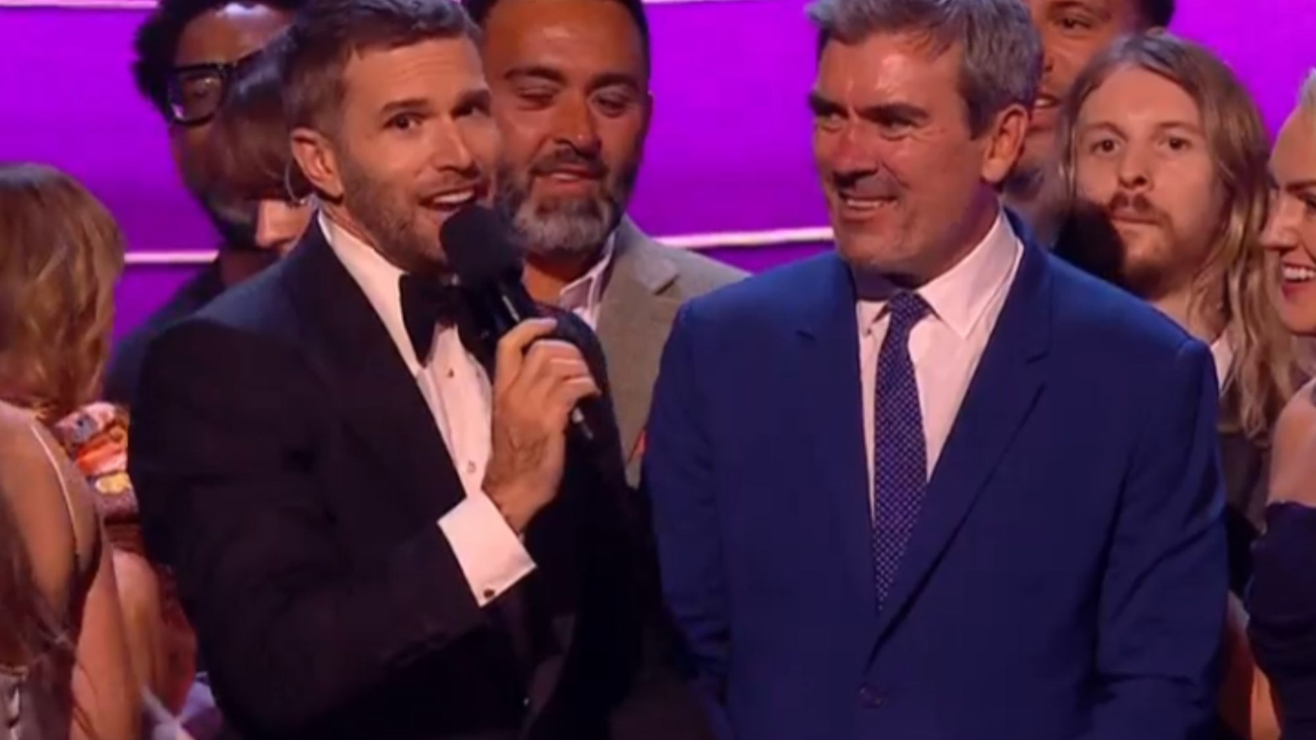 Watch the very awkward moment Joel Dommett is left scrambling and forced to fill time after Emmerdale’s NTAs win