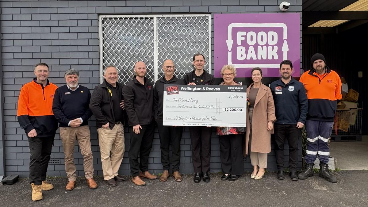 Wellington and Reeves sales reps pool portion of profits to donate $2200 to Foodbank Albany