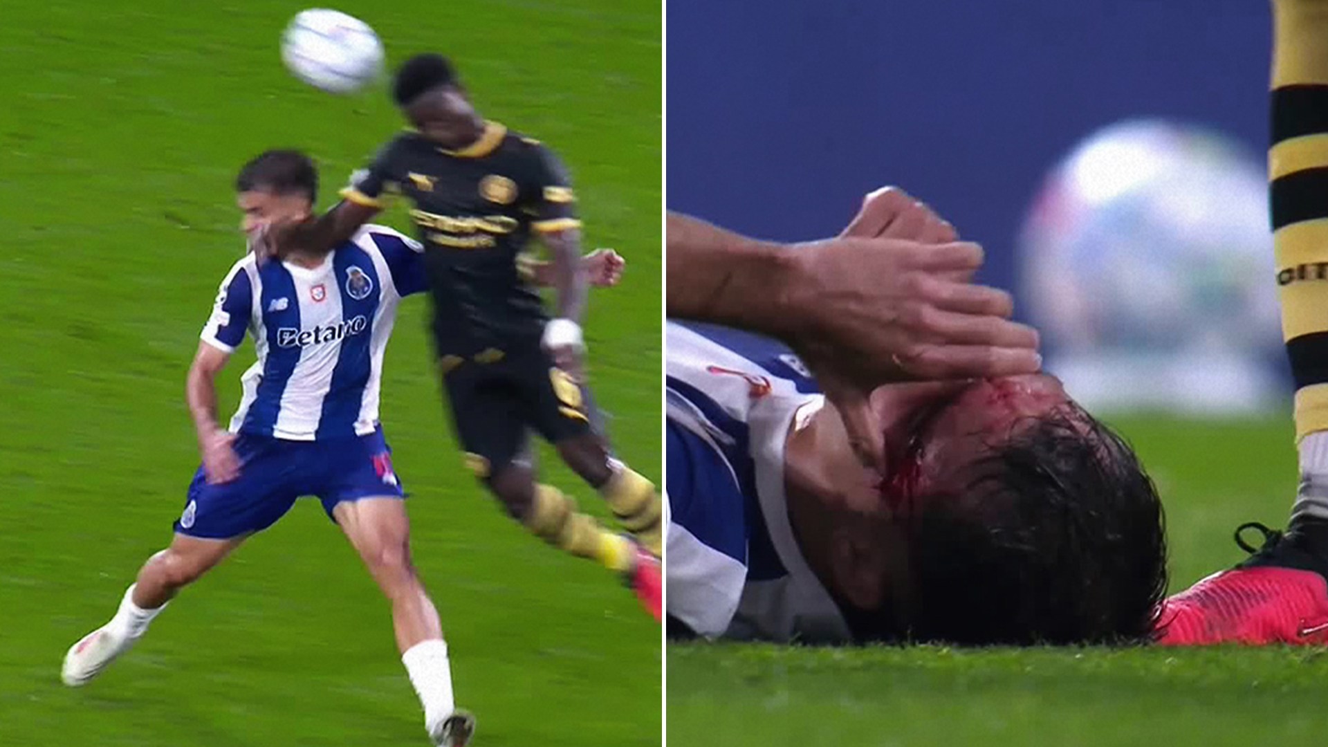 ‘Got away with murder’ – Marc Guehi leaves Porto ace covered with blood after stray elbow leading to huge tunnel brawl