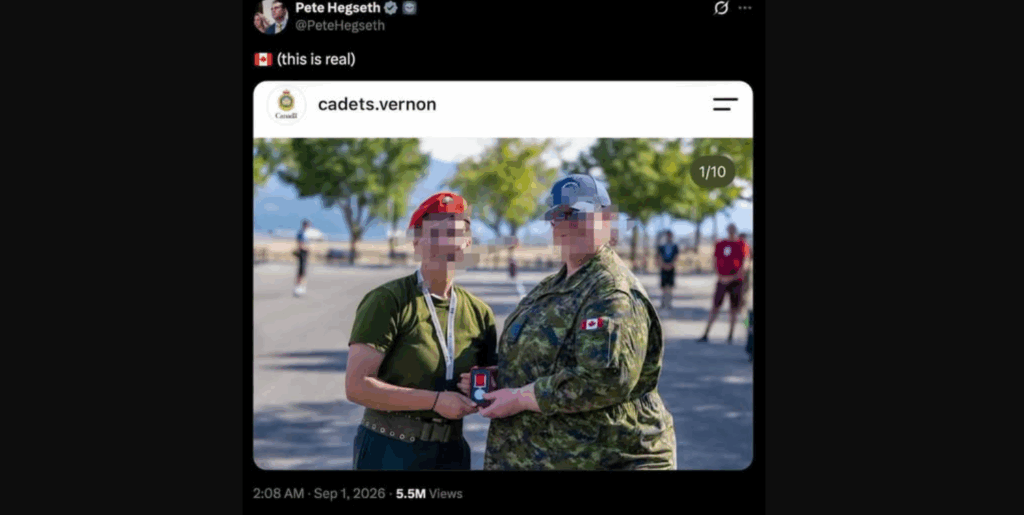 ‘You should be ashamed’: MP responds to Hegseth post about Vernon Cadet officers